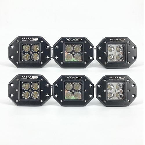 3.2" Dual Color Flush Mount LED Pods -vivid light bars