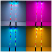 RGB Chasing Spiral LED Whip lights with Heavy-Duty Barrel Spring Mounting Base (2pack) - Vivid Light Bars