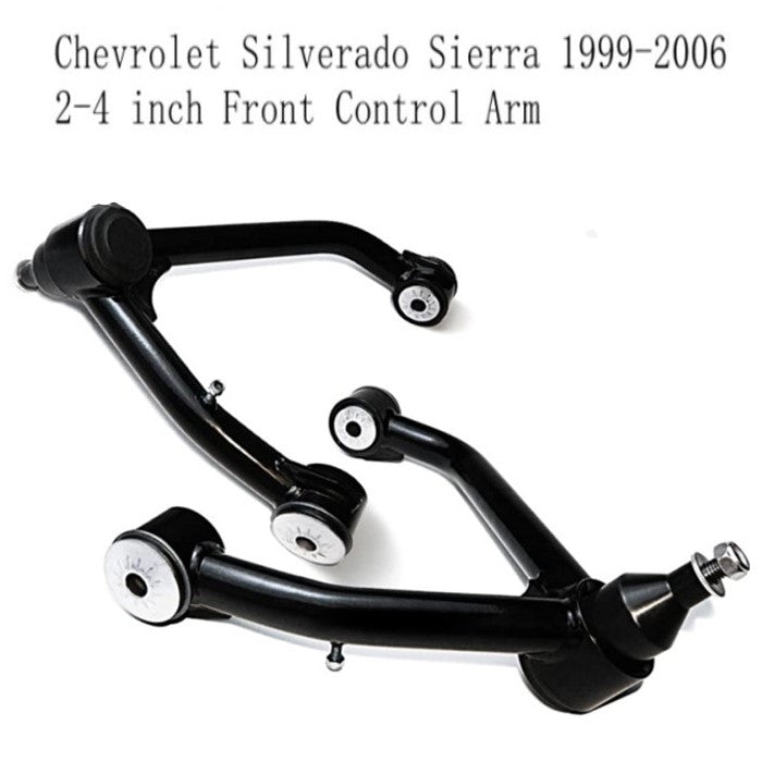 2-4 inch Front Upper Control Arms For 1999-2006 Chevy Silverado GMC Sierra 1500, 2-4" Lift Adjustable Control Arm Constructed from Tubular Steel with Ball Joint