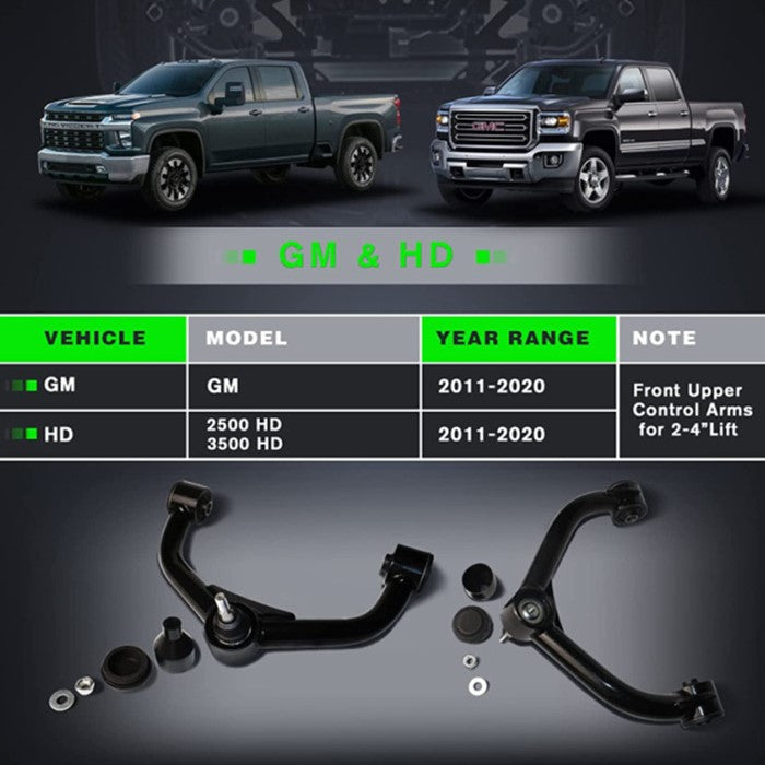 2pc Front Upper Control Arms With Ball Joint Assembly, Fit for Chevrolet GMC Silverado Sierra 11-19