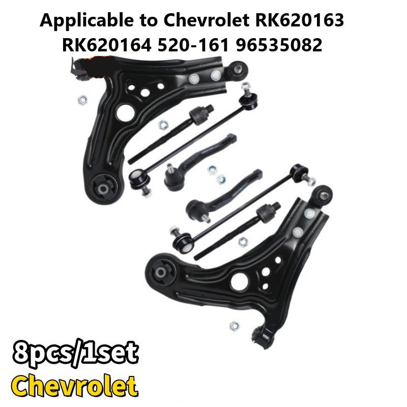 Front Suspension Kit Lower Control Arm 8pc Set w/Ball Joint Outer Inner Tie Rod End Sway Bar Link Replacement for 04-11 for Chevy