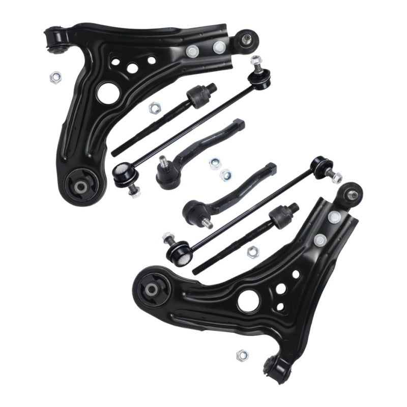 Front Suspension Kit Lower Control Arm 8pc Set w/Ball Joint Outer Inner Tie Rod End Sway Bar Link Replacement for 04-11 for Chevy