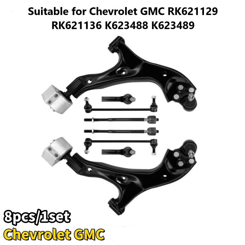 8PCS Front Lower Control Arm forChevrolet GMC RK621129 RK621136 K623488 K623489 w/Ball Joint Outer Tie Rods Sway Bars Replacement