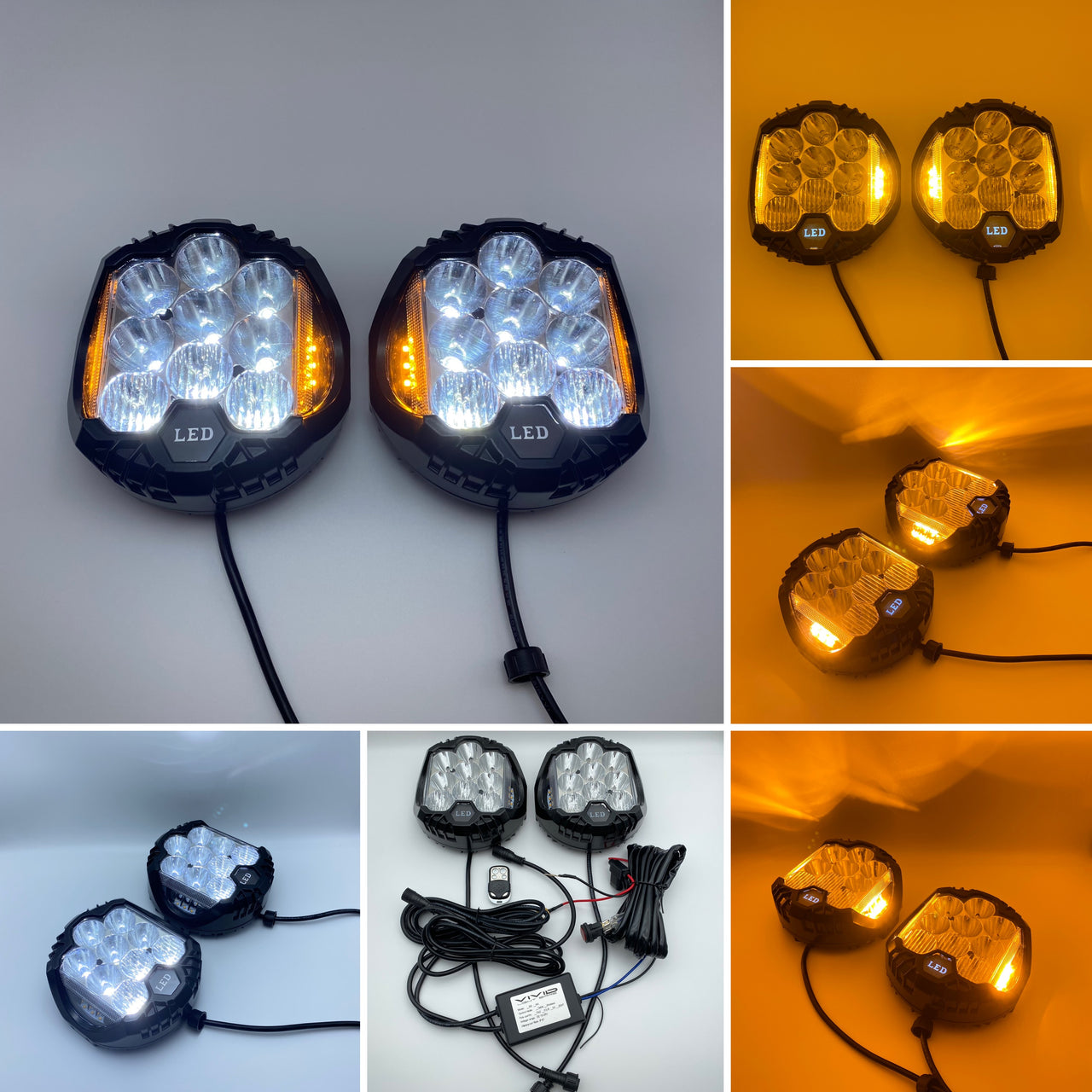 7inch 90W Dual Side Shooter LED Off-Road Driving Lights (2 packs)
