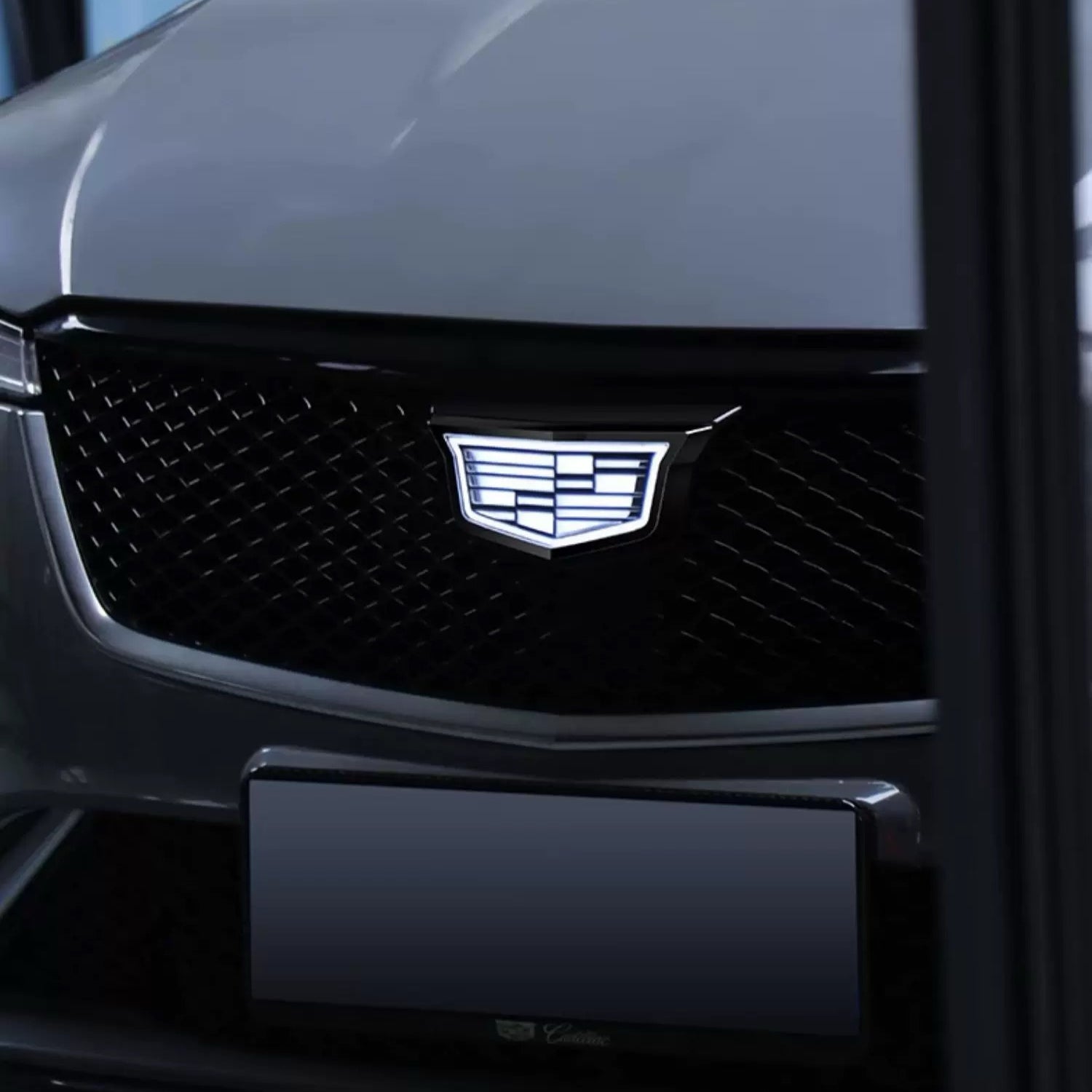 Silver Cadillac Front Grille And Rear Trunk Emblem Badge Set For ATS XTS XT5 CT6