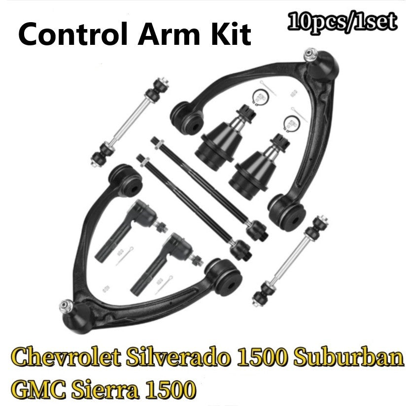 10 Pc Control Arms Kit  Steering & Suspension Outer Tie Rod Ends, Front & Rear Sway Bars, Upper and Lower Control Arms Kit Fits  Chevrolet GMC K80669 K80670 25812725 25812726