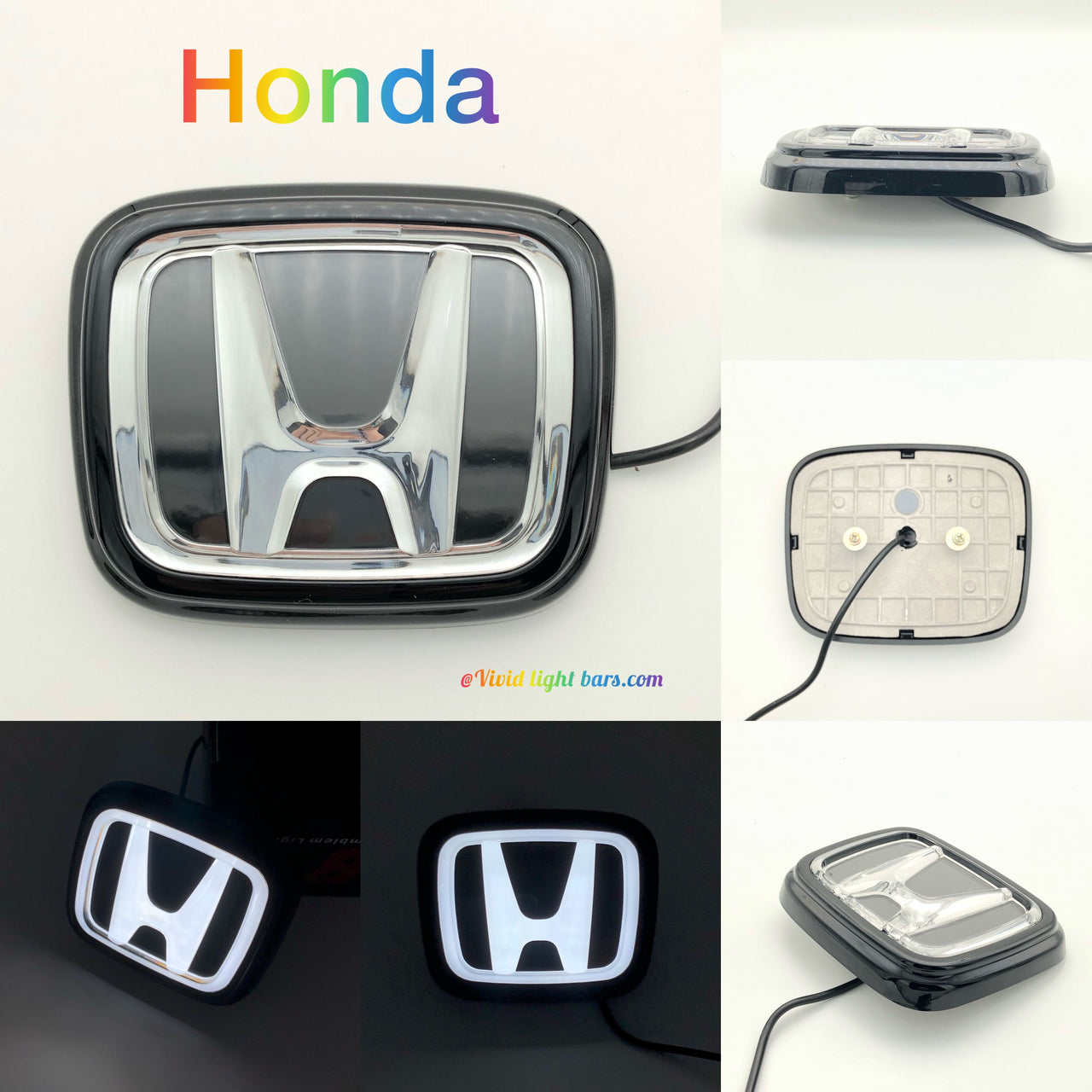 Honda logo light-Honda LED Illuminated Front Grille Emblem - Auto Logo Light for Civic/Accord/CR-V -Crystal Luminous Emblem with DRL Sync