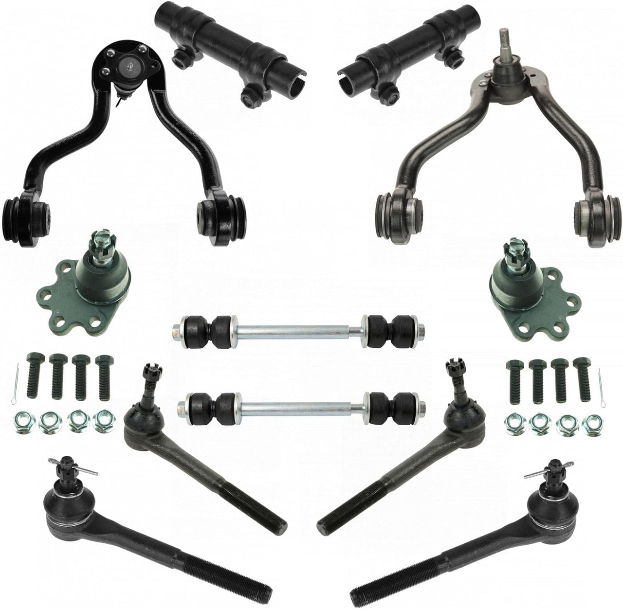 Kit Control Arms 12pc Steering Suspension  Ball Joints Tie Rods End Links Compatible with Chevrolet GMC K620720 K620719 12388431 12388432