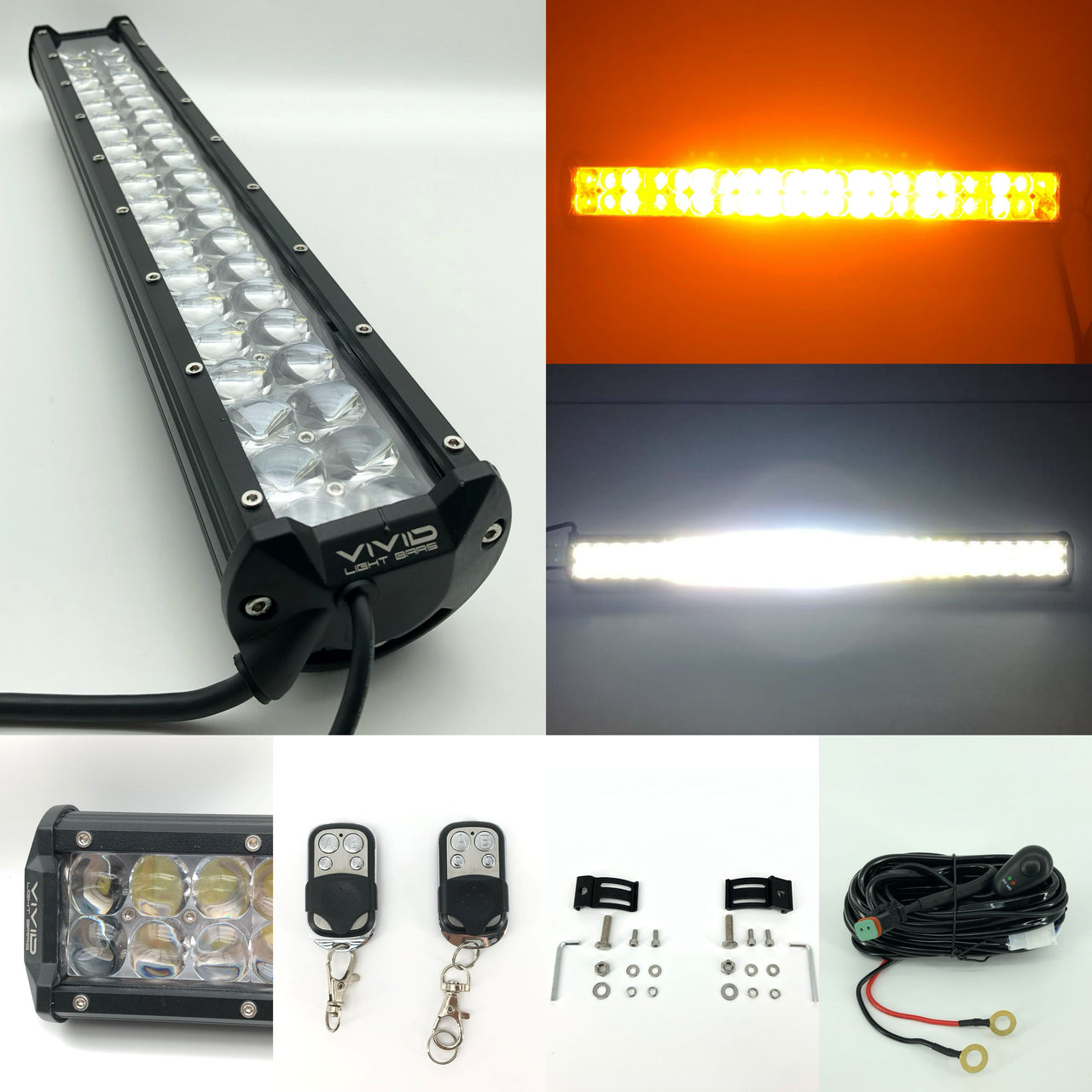 Dual Color 4D LENS Strobe Led Light Bar with Slide Bracket
