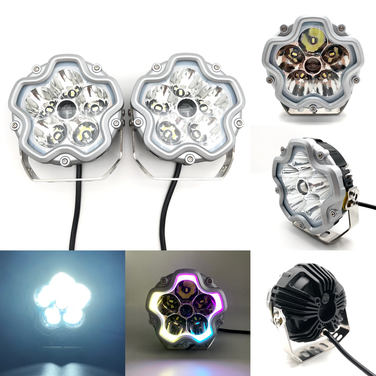 5-Inch 100W LED Off Road Lighting – 2-Pack Off-Road Lights with DRL for Truck Ditch Lights