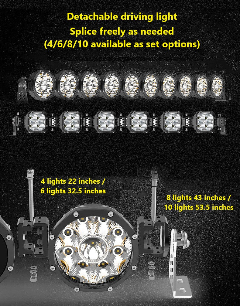 2PCS 5" 45W Round LED Pod Lights – Linkable LED Light Bar for Off-Road Truck, 4x4 Jeep, ATV & UTV | 10-30V IP67 Waterproof