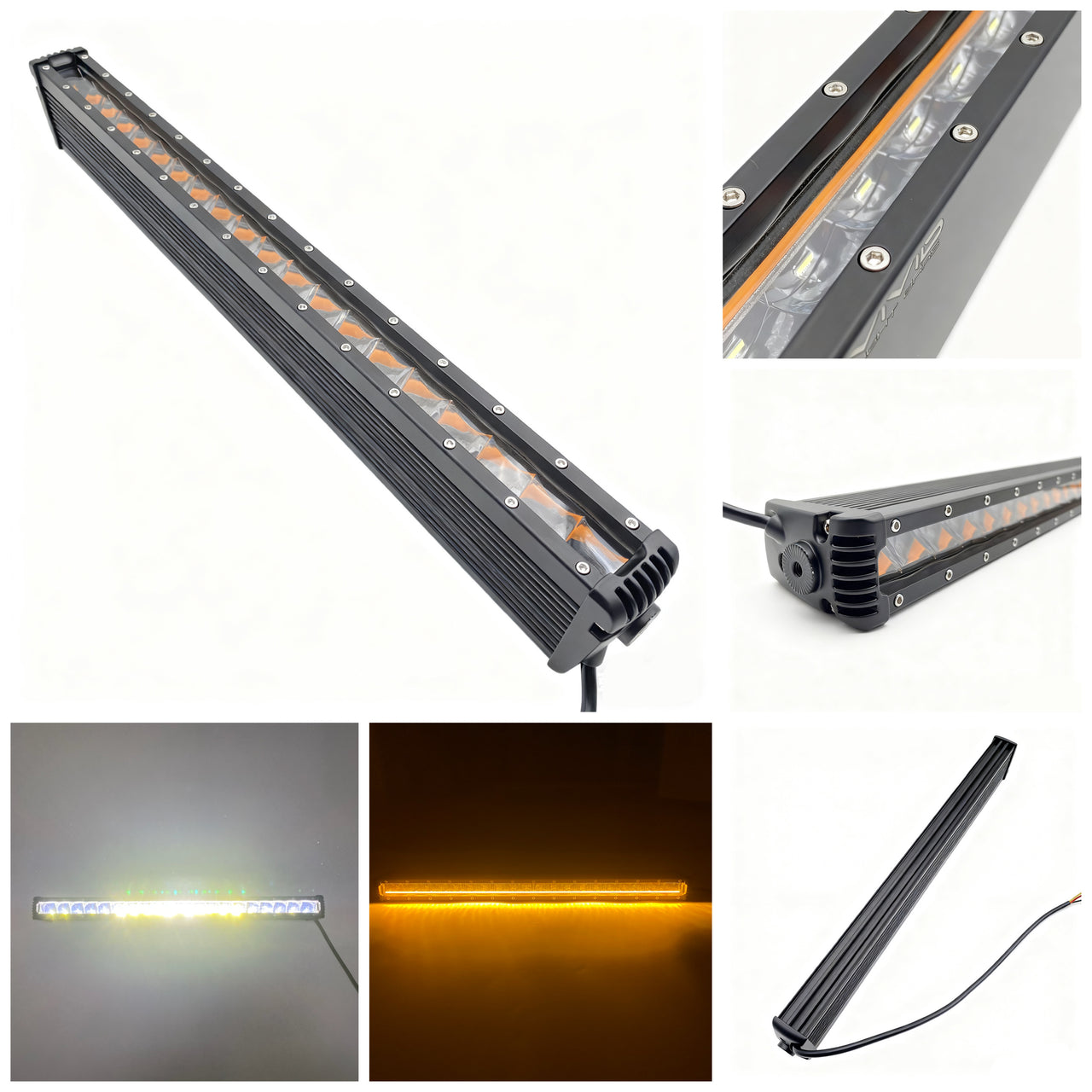 41" 200W Slim Marine Light Bar with Amber DRL – Single Row Waterproof LED for Boats & Off-Road Vehicles