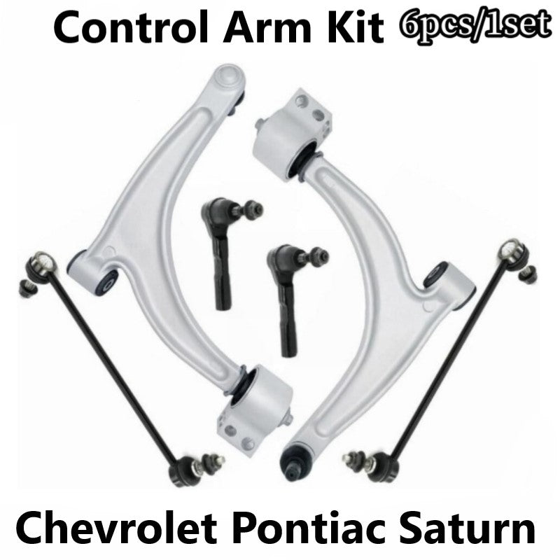 6pc Front Suspension Kit Front Lower Control Arm Outer Tie Rod Sway Bar Fit for Chevrolet K620180 K620179 19241928 19241927