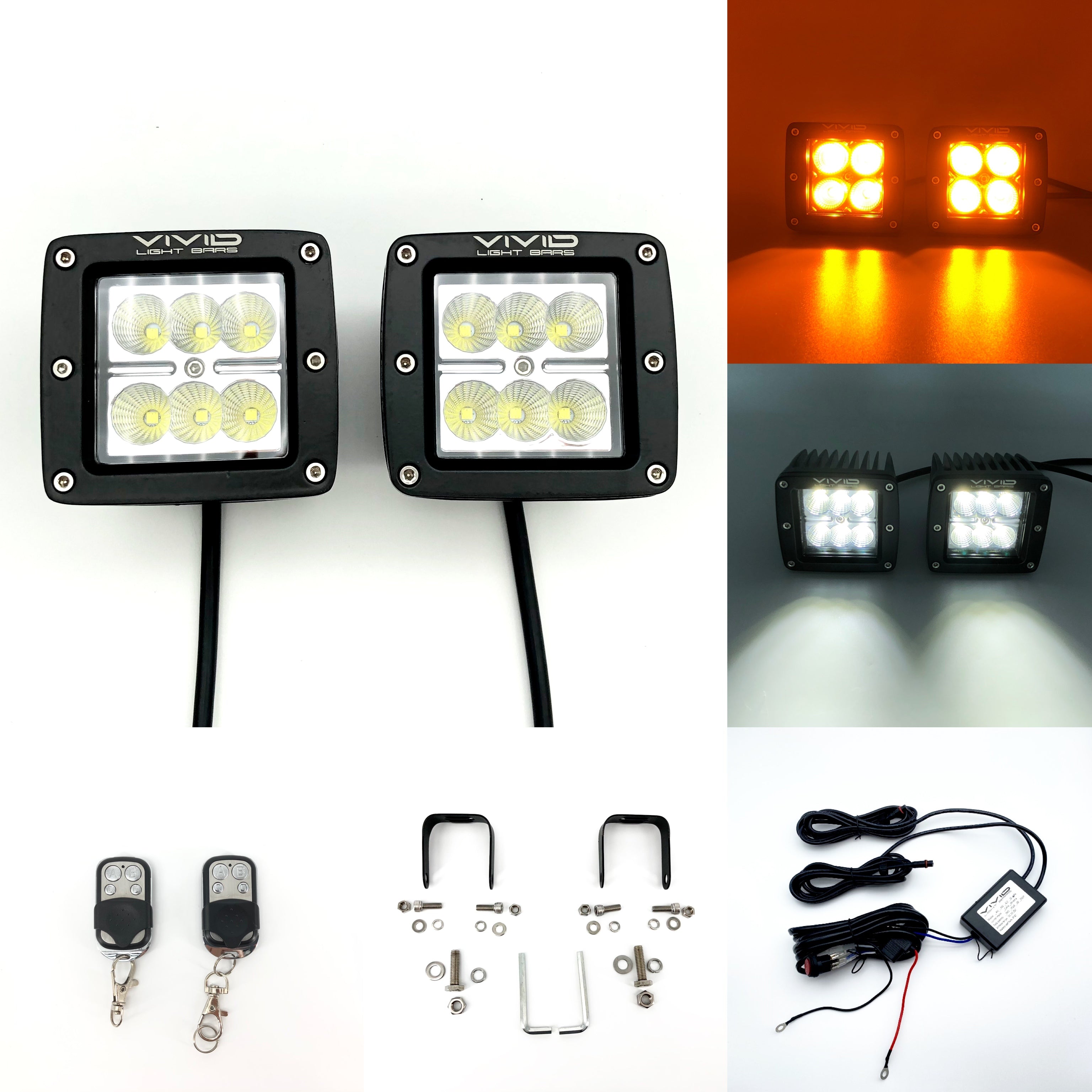 dual color led pods | vivid light bars