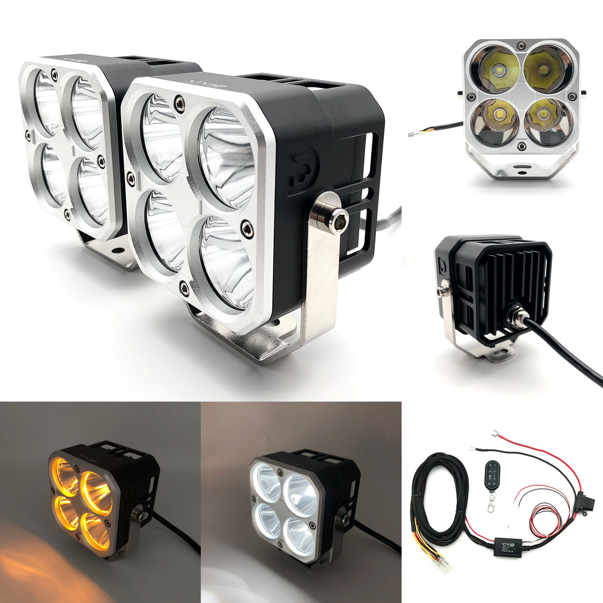 4-Inch 250W Offroad LED Lights – CNC Billet Aluminum 2-Pack with DRL for Truck Ditch Lights