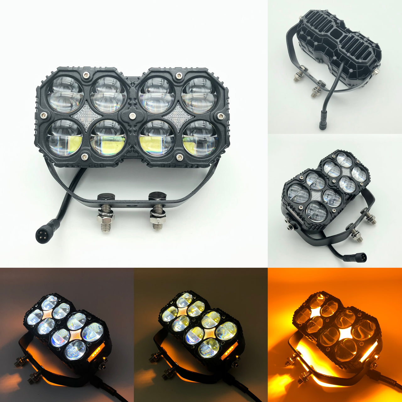 3-Inch 120W Four-Leaf Clover Spotlight – Dual Color LED Off Road Lights