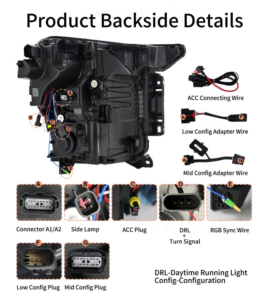2021-2023 Ford F-150 Raptor Universal RGB Headlight Assembly