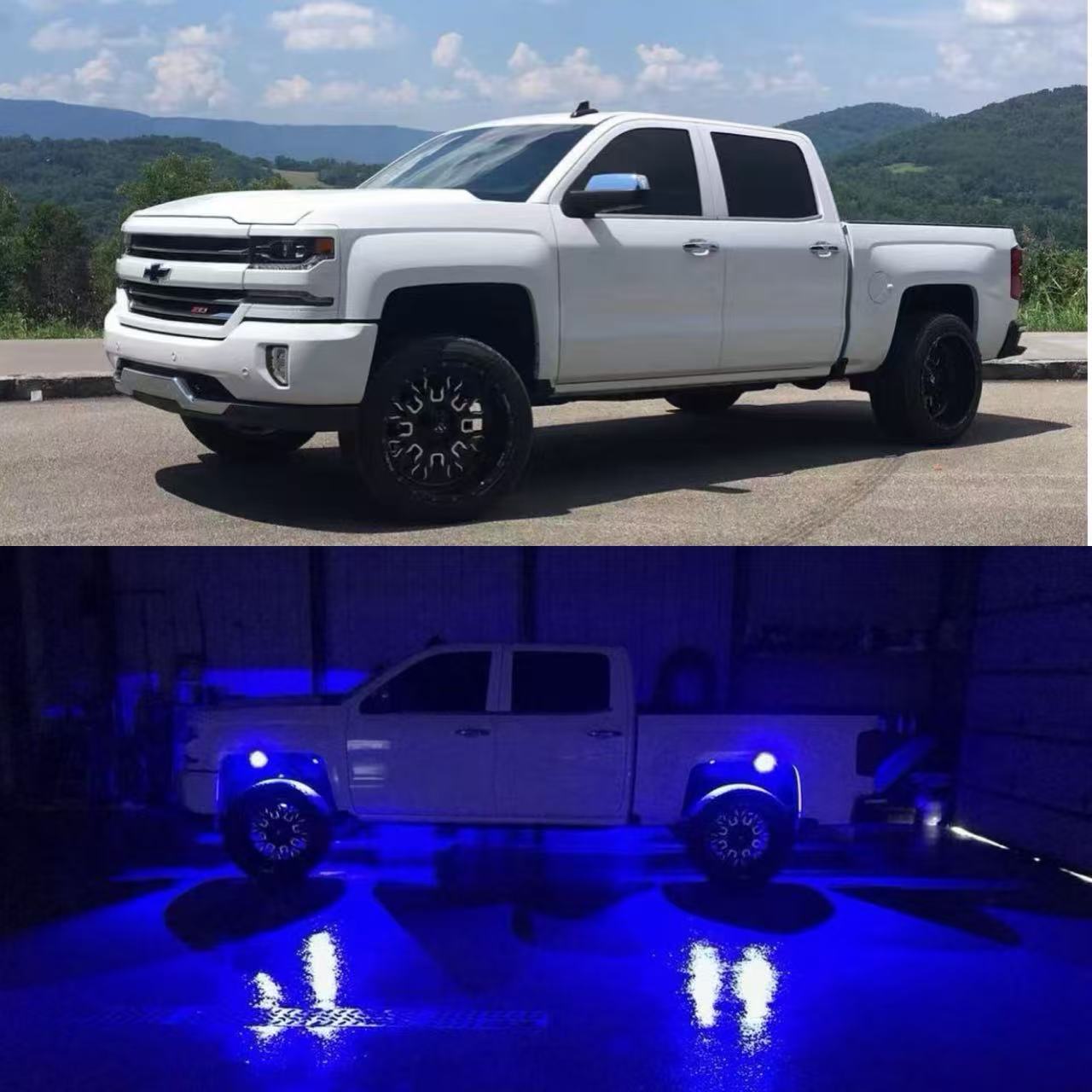 RGB + W LED rock light (8 packs)