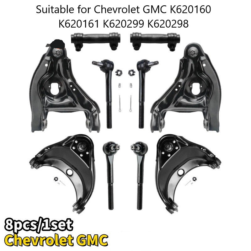 Lower Upper Control Arm Front Suspension Kit 8pcs/1set  Inner Outer Tie Rod End Adjusting Sleeve Sway Bar Link Idler Arm Pitman Arm Replacement for Chevy