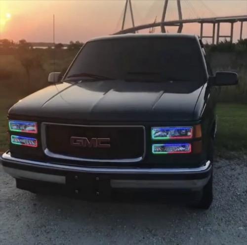 1989-1999 Chevy Silverado/Sierra Chasing halo headlight kits with Bluetooth App Remote-Chevy halo headlight kits-Vivid Light Bars