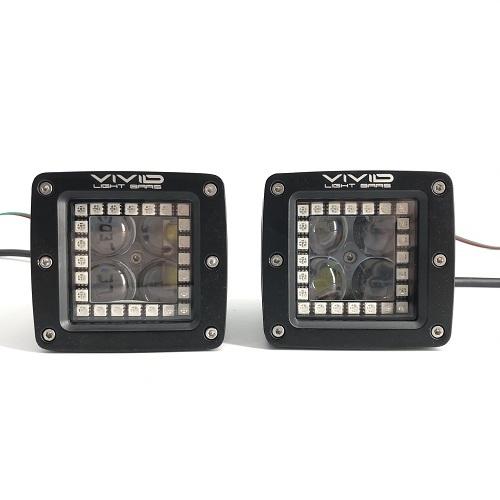 3" 20W 4D RGB Chasing Halo Pods with Bluetooth App Remote Control-RGB Chasing halo Pods-Vivid Light Bars