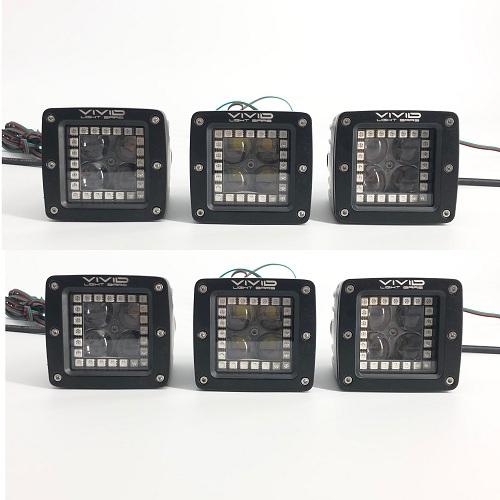 3" 20W 4D RGB Chasing Halo Pods with Bluetooth App Remote Control-RGB Chasing halo Pods-Vivid Light Bars