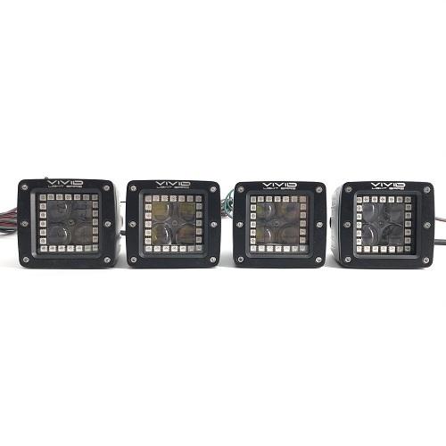 3" 20W 4D RGB Chasing Halo Pods with Bluetooth App Remote Control-RGB Chasing halo Pods-Vivid Light Bars