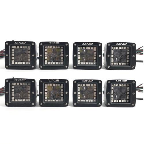 3" 20W 4D RGB Chasing Halo Pods with Bluetooth App Remote Control-RGB Chasing halo Pods-Vivid Light Bars