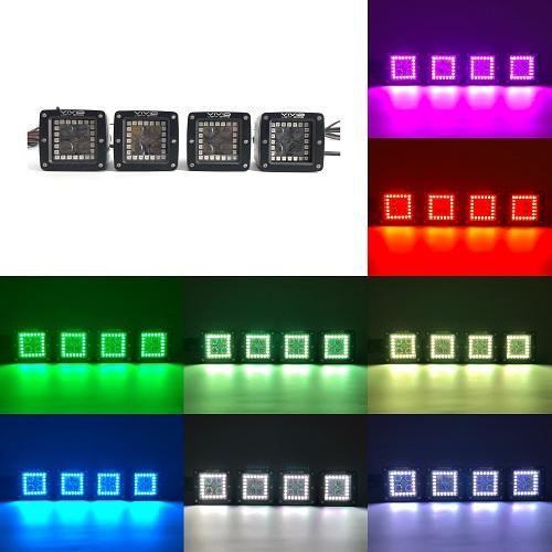 3" 20W 4D RGB Halo Pods with Bluetooth App Remote Control-RGB Halo Pods-Vivid Light Bars