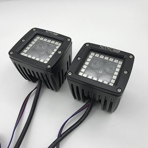 3" 5D 40W RGB halo LED Pods/ Cubes with Bluetooth App remote Control-RGB Halo Pods-Vivid Light Bars