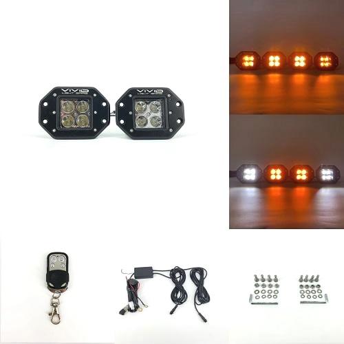 3.2" Dual Color Flush Mount LED Pods -vivid light bars