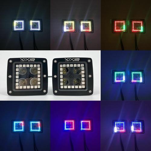 3.2" 20W Chasing Halo RGB LED Pods-Vivid Light Bars