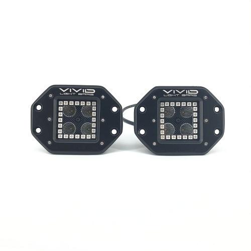 3.2" 20W Chasing Halo Flush mount RGB LED Pods With Bluetooth App Remote Control-Vivid Light Bars