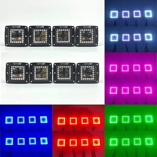 3.2" 20w RGB Halo Led Pods Cubes With Bluetooth Remote Control-RGB Halo Pods-Vivid Light Bars