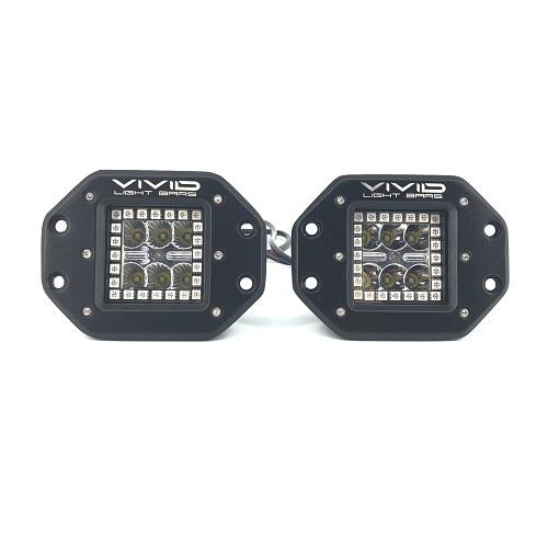 3.2" 30W RGB Halo Flush Mount Led Pods-Vivid Light Bars