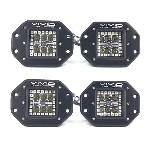 3.2" 30W RGB Halo Flush Mount Led Pods-Vivid Light Bars