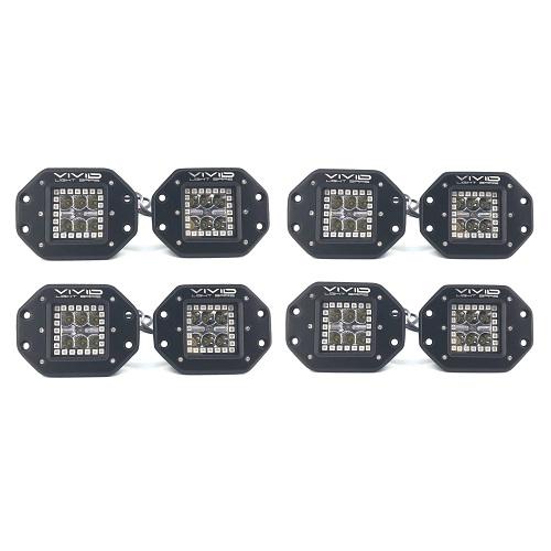 3.2" 30W RGB Halo Flush Mount Led Pods-Vivid Light Bars