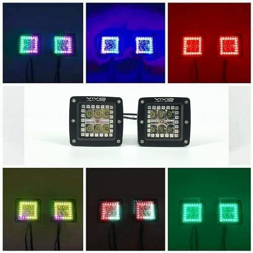 3.2" 30W RGB Chasing Halo LED Cubes/Pods With Bluetooth App Remote Control-Vivid Light Bars