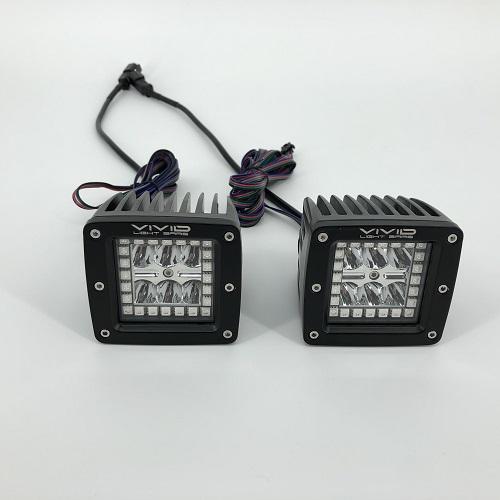 3.2" 30w RGB Halo Led Pods Cubes With Bluetooth Remote Control-RGB Halo Pods-Vivid Light Bars