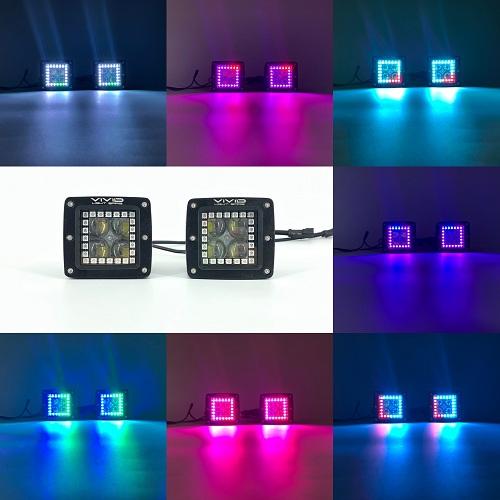 3.2" 5D 40W Chasing LED Halo Pods/Cubes With Bluetooth App Remote Control-Vivid Light Bars