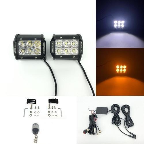 4" white amber led pods-vivid light bars