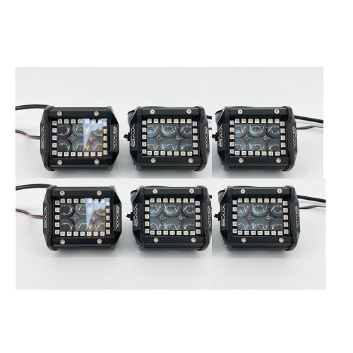 4" 4D 30W RGB halo LED Pods with Bluetooth App Remote Control-RGB Halo Pods-Vivid Light Bars