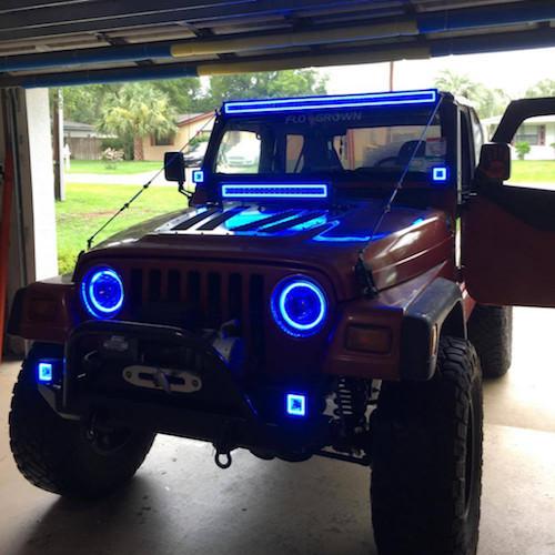 50" RGB Halo LED Light Bar with Bluetooth App Remote Control-Vivid Light Bars