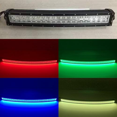 50'' RGB Halo Curved Light Bar With Bluetooth Remote Control-RGB Halo Curved Light Bar-Vivid Light Bars