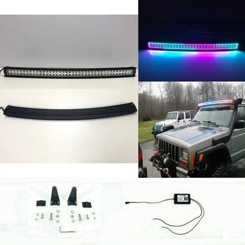 52" Curved RGB Chasing Halo Light Bar With Bluetooth App Remote Control-Vivid Light Bars
