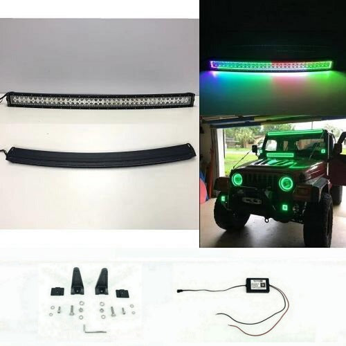 54" Curved RGB Chasing Halo Light Bar With Bluetooth App Remote Contro-Vivid Light Bars