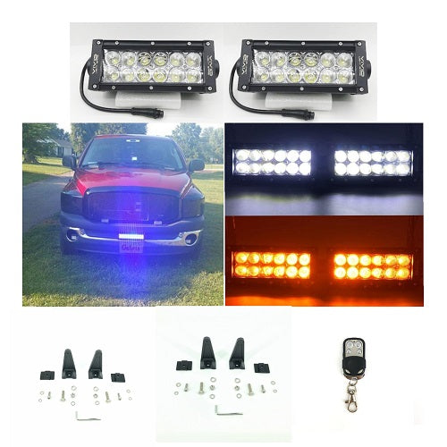 Dual Color Strobe 7.5 Inch Led Light Bar ( 2 Pack )-Color Changing Straight Light Bar-Vivid Light Bars