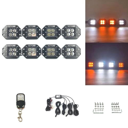 3.2" Dual Color Flush Mount LED Pods -vivid light bars