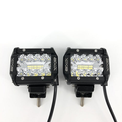 4'' 60W Off Road Lights Bright Driving Fog Lights Led Work Light for SUV ATV Jeep Lamp (White) - Vivid Light Bars