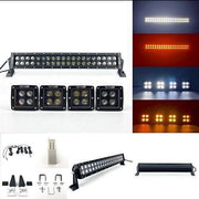 Package of 1 Dual Color Light Bar & 4 Pack 3.2 Inch 20W LED Pods-Vivid Light Bars